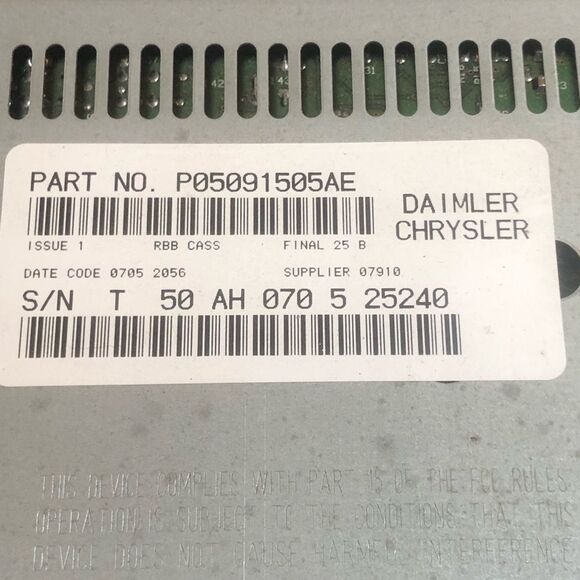 Daimler Chrysler 2005 AM FM Cassette Player Factory Car Stereo - Picture 6 of 10